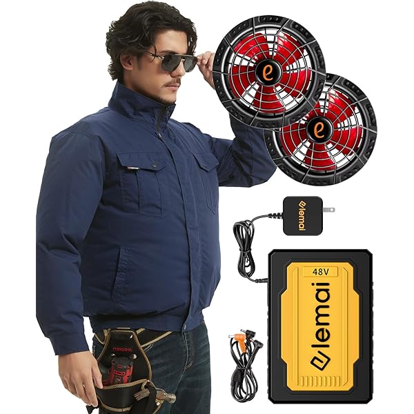 elemai 2025年モデル フアン付作業服 遮熱-15℃ 48V高電圧出力 熱中症対策 ファンセット 2種類モード搭載 省エネ 熱中症対策 (ブラック, M) Amazon.co.jp: 2025年モデル フアン付作業服 遮熱-15℃ 48V高電圧出力